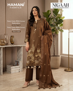 Fancy Lawn Luxury Embroidered Suit with Dupatta & Trouser