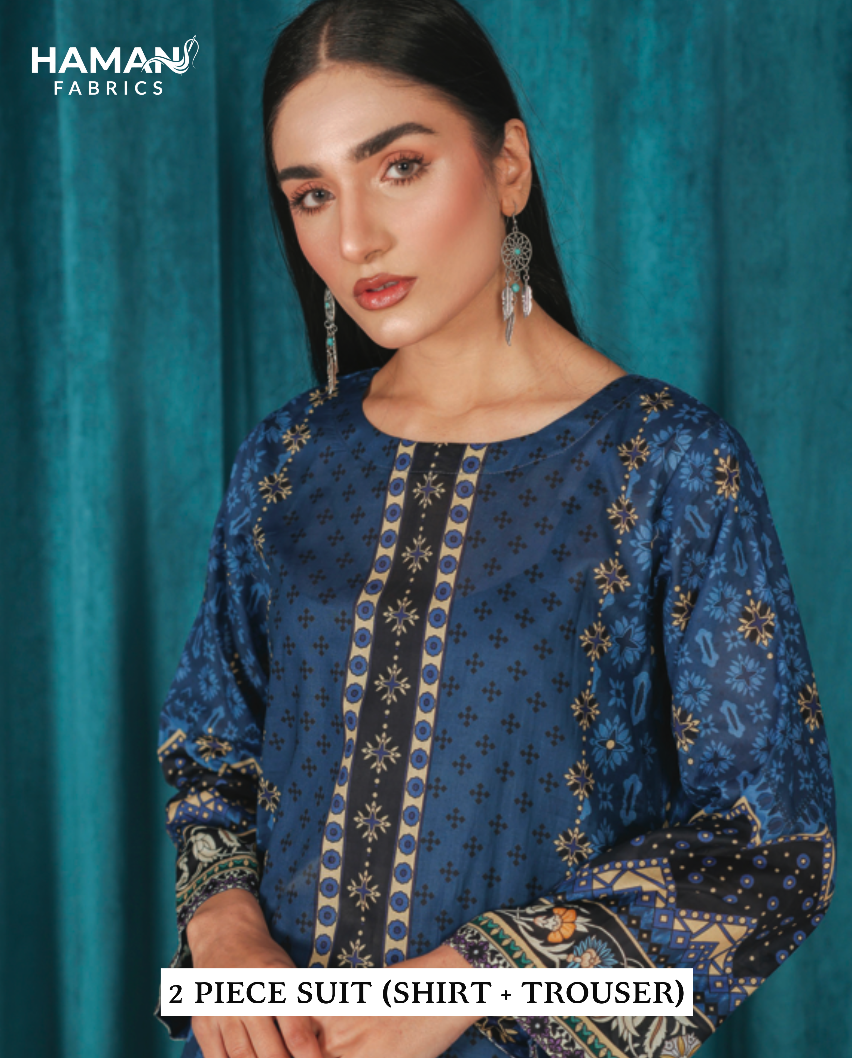 Prussian Blue 2 Piece Premium Lawn Suit – Classic Summer Elegance