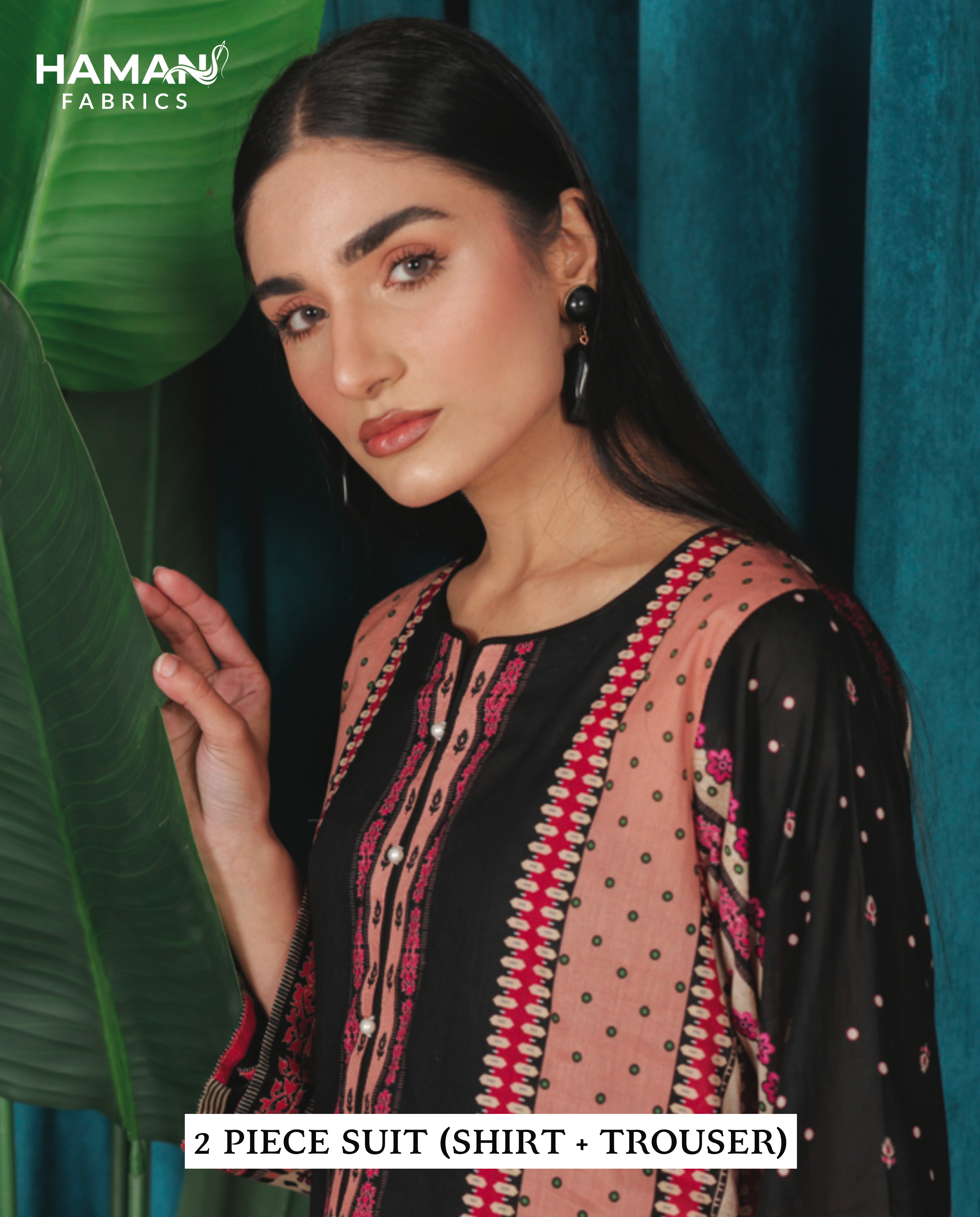 Ebony Black 2 Piece Premium Lawn Suit – Classic Bold Summer Elegance