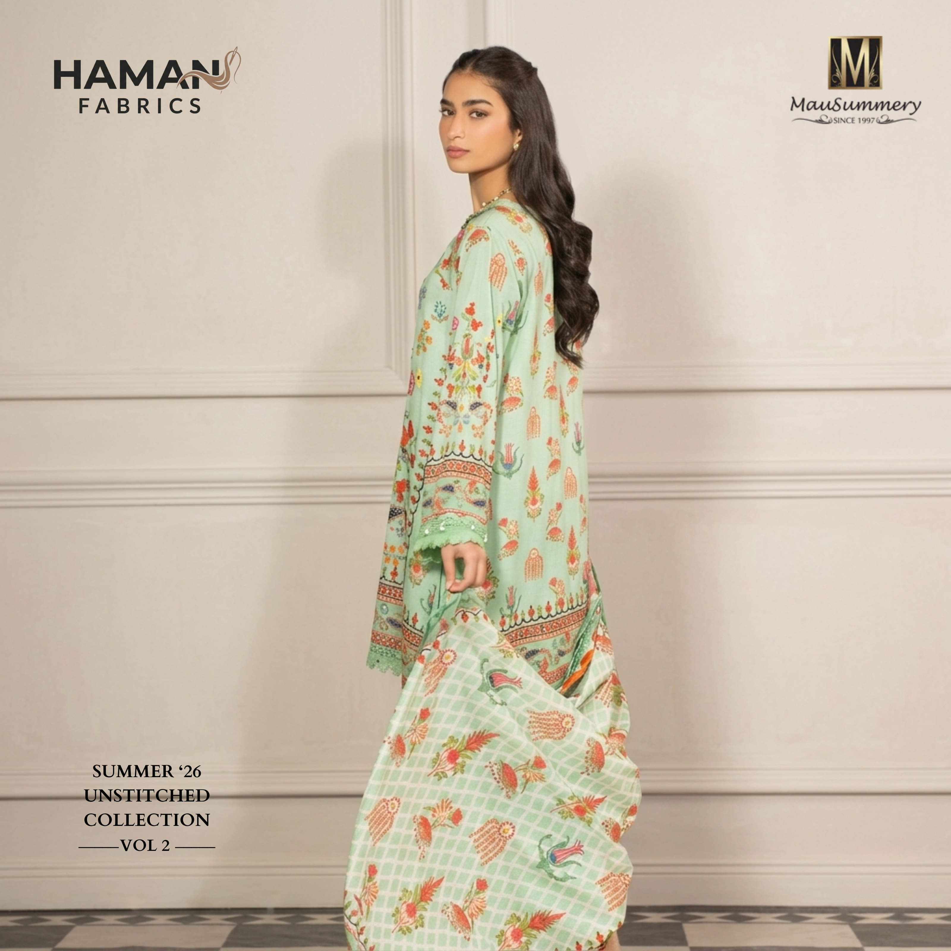 3 PIECE UNSTITCHED LAWN DIGITAL SUIT – MAUSUMMERY INSPIRED