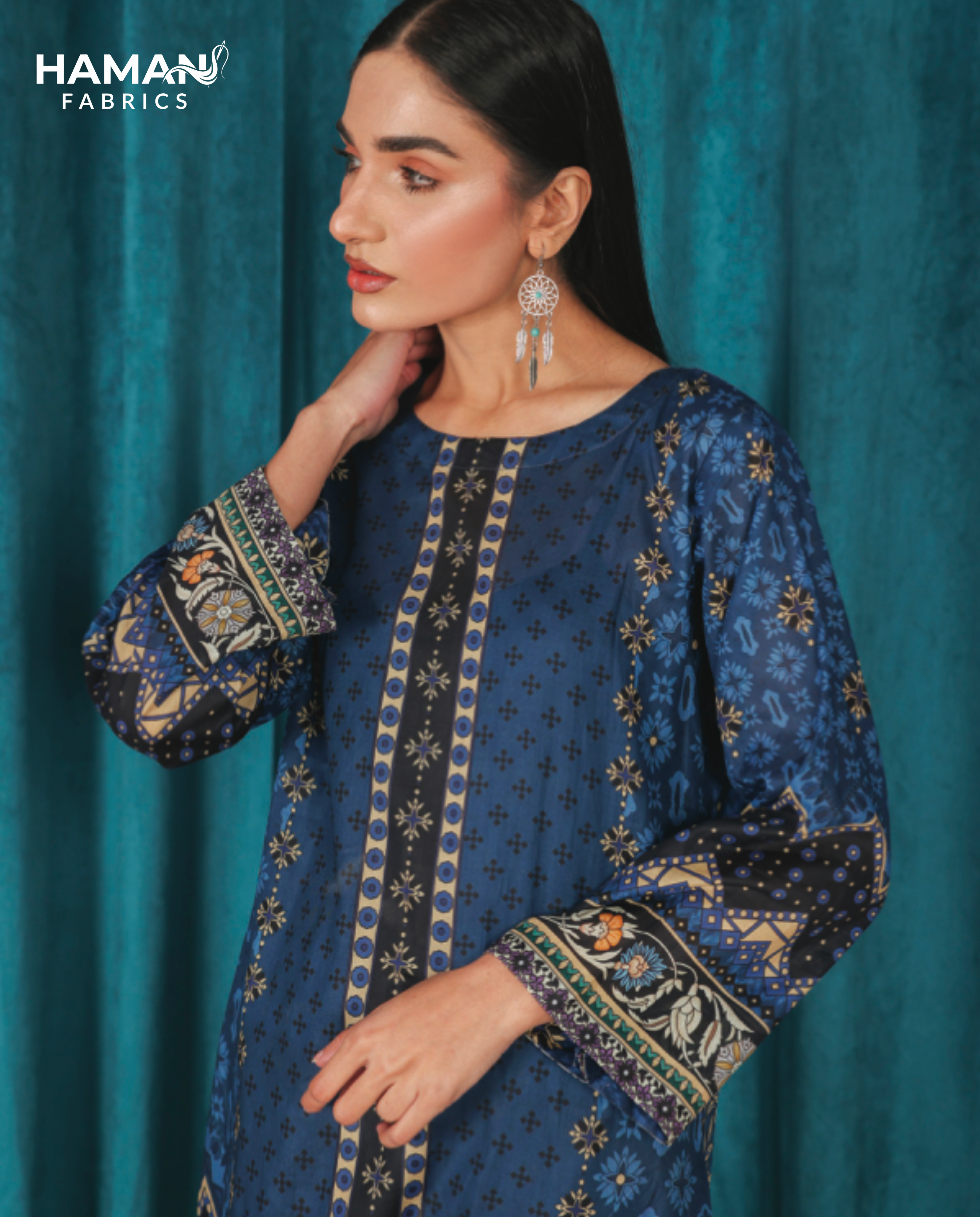 Prussian Blue 2 Piece Premium Lawn Suit – Classic Summer Elegance