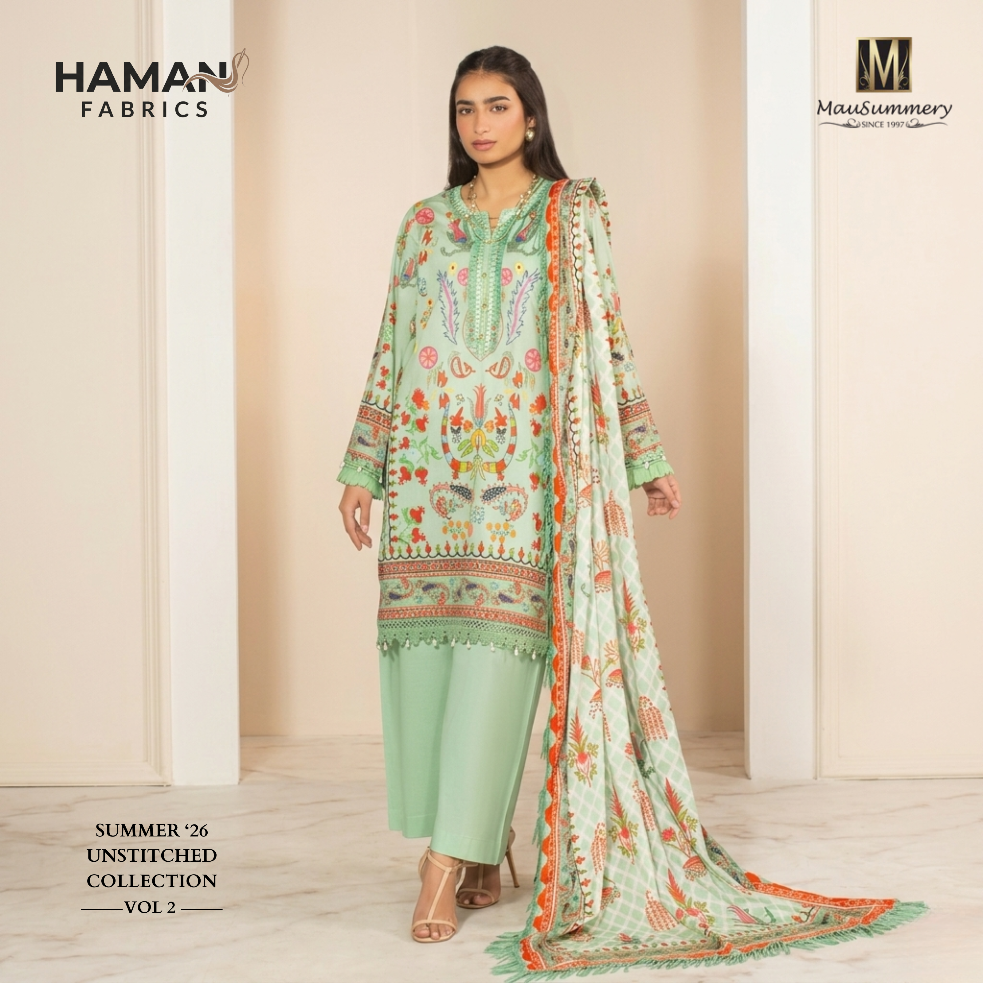 3 PIECE UNSTITCHED LAWN DIGITAL SUIT – MAUSUMMERY INSPIRED