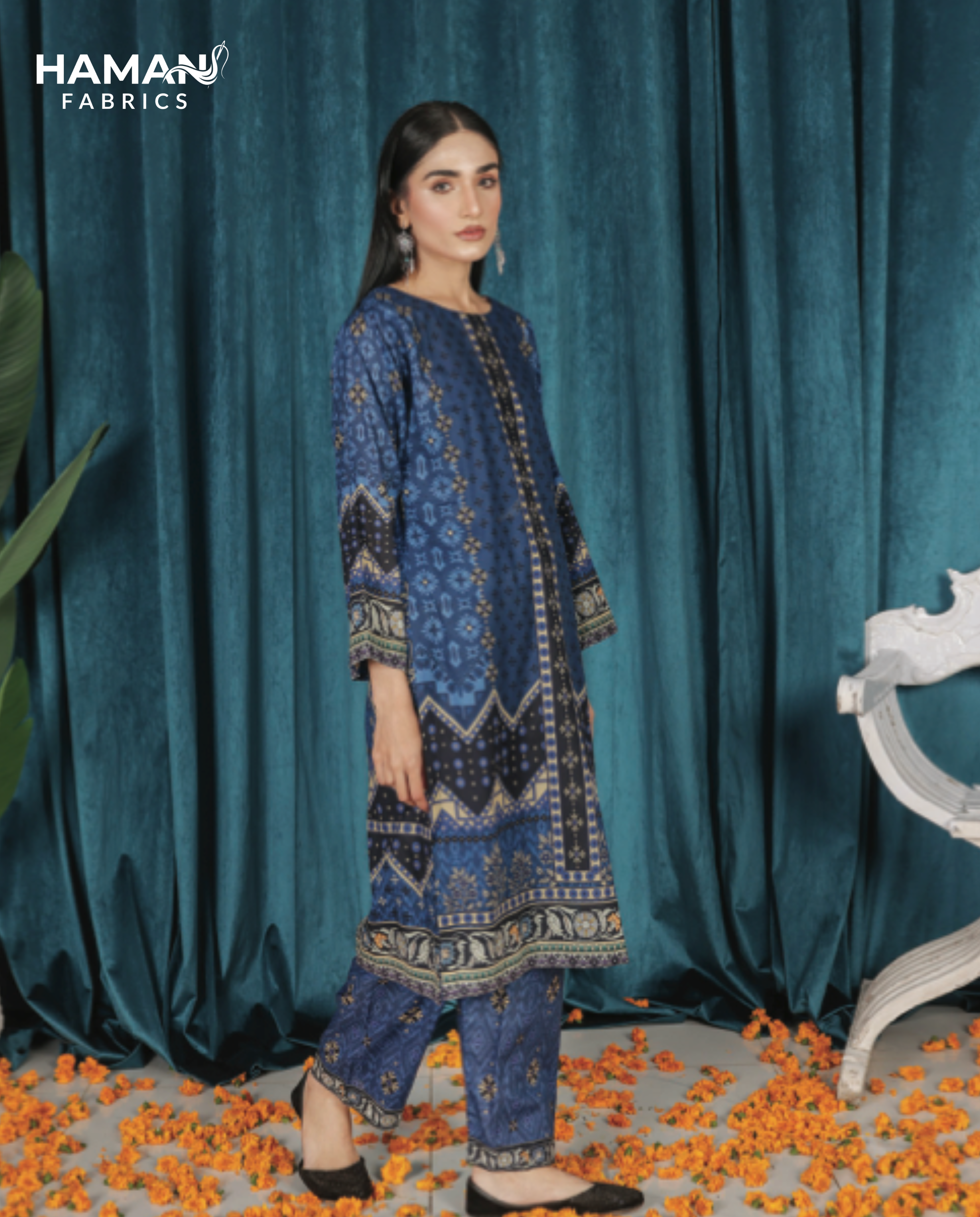 Prussian Blue 2 Piece Premium Lawn Suit – Classic Summer Elegance