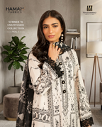 Mausummery Jet Black & Off-White 3-Piece Unstitched Lawn Digital Suit – Elegant Summer Collection