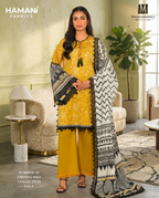 Mustard Yellow 3 Piece Unstitched Lawn Digital Suit