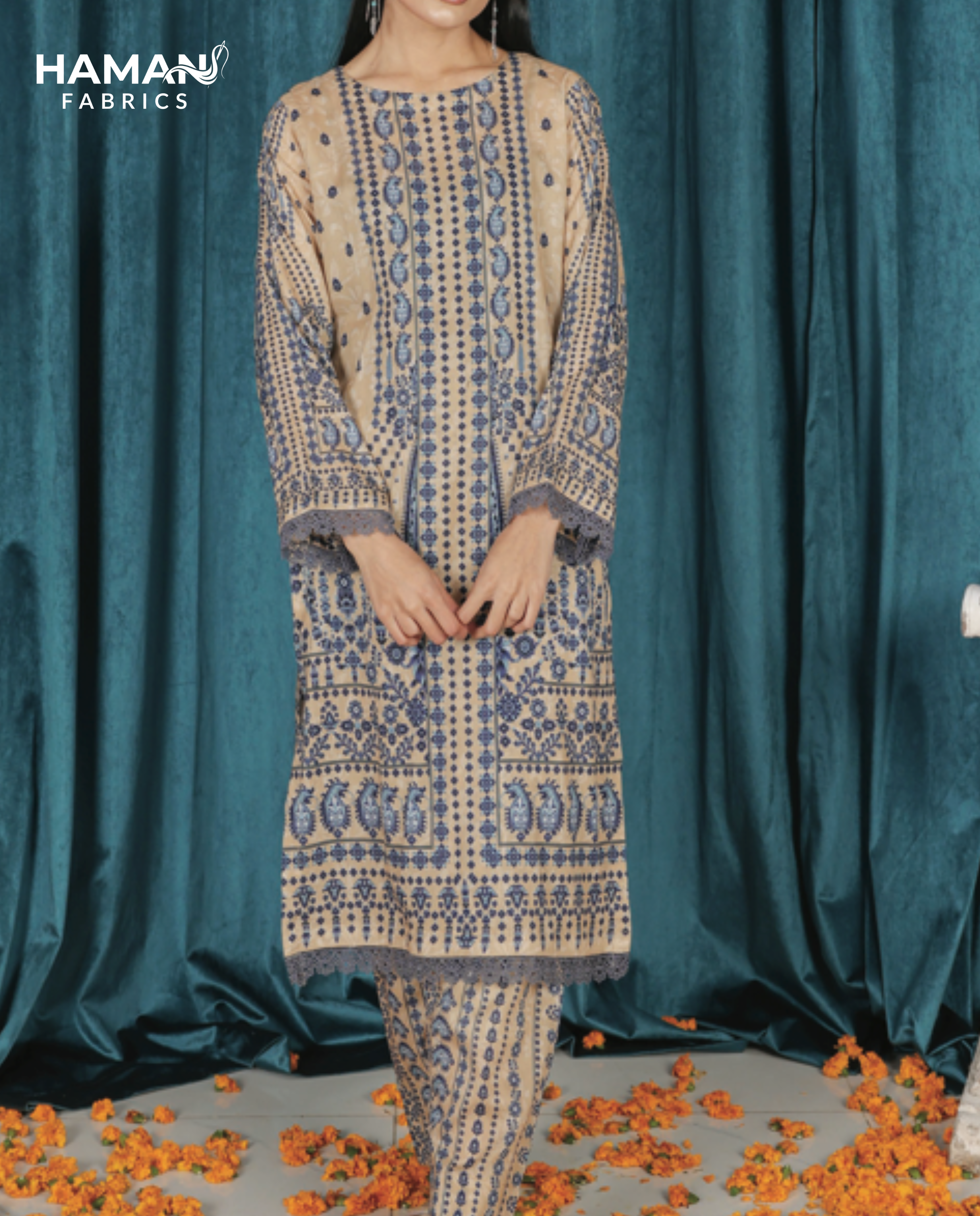 Beige 2 Piece Premium Lawn Suit – Soft Neutral Summer Elegance