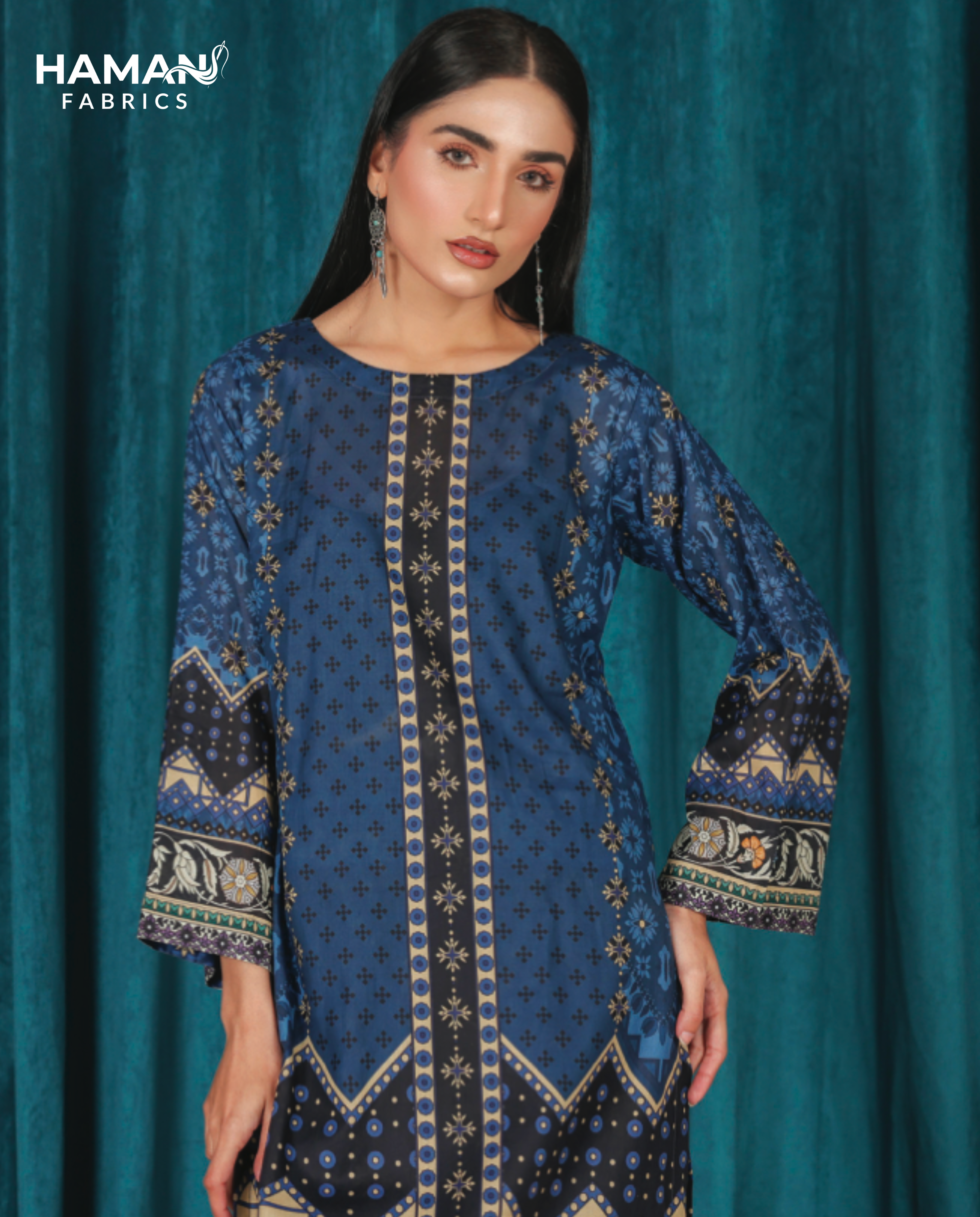 Prussian Blue 2 Piece Premium Lawn Suit – Classic Summer Elegance
