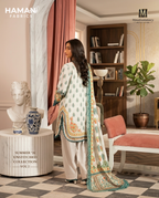 Mausummery Summer 2026 Unstitched 3-Piece Suite – Off-White & Teal