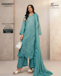 Luxury Seafoam Green Embroidered Lawn Suit with Dupatta & Trouser